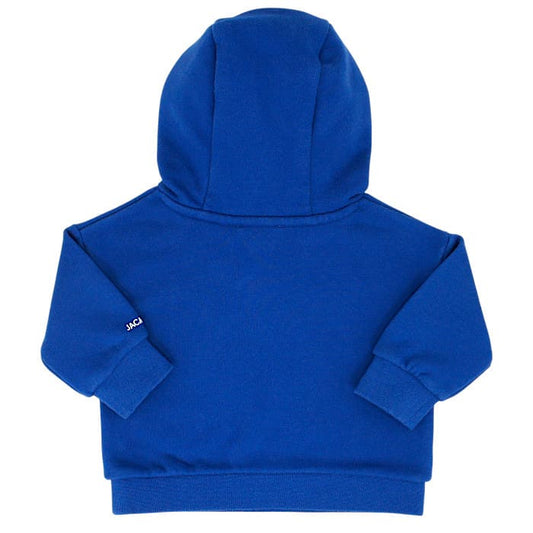 Sweat bébé bleu en molleton Jacadi, vue de dos, garçon 6 mois