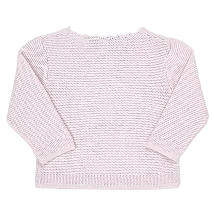 Brassière bébé fille Tartine et Chocolat 1 mois, rose, tricoté en point mousse