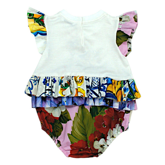 Barboteuse bébé multicolore motif fleurs Dolce & Gabbana, vue de dos, fille 6-9 mois