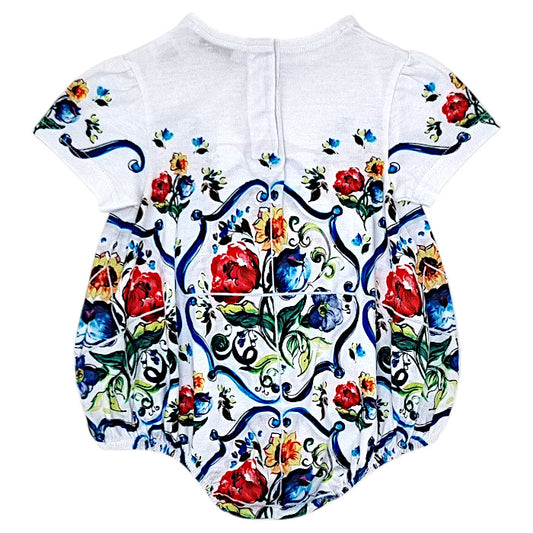 Barboteuse bébé multicolore motif fleurs Dolce & Gabbana, vue de dos, fille 6-9 mois