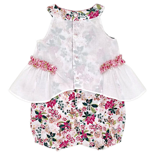 Barboteuse bébé multicolore imprimé fleuri Kenzo, vue de dos, fille 6 mois
