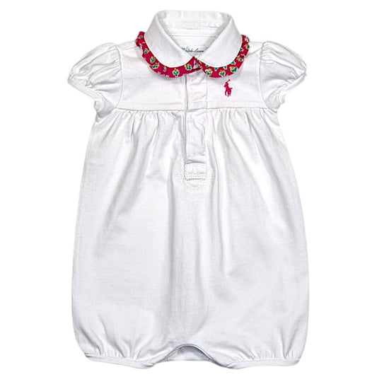 Barboteuse blanche 6 mois - Vêtement bébé fille de marque Ralph Lauren seconde main