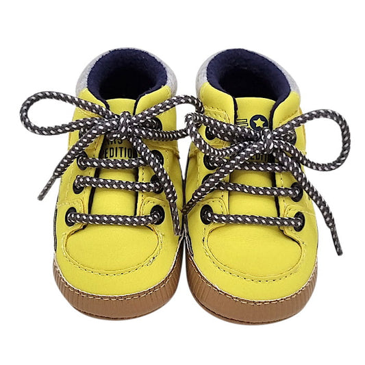 Baskets bébé garçon jaunes à lacets, taille 1 mois pour bébé fille, marque IKKS - seconde main premium