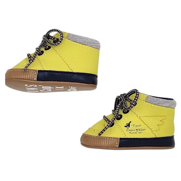 Baskets bébé garçon jaunes à lacets, taille 1 mois, marque IKKS - seconde main premium