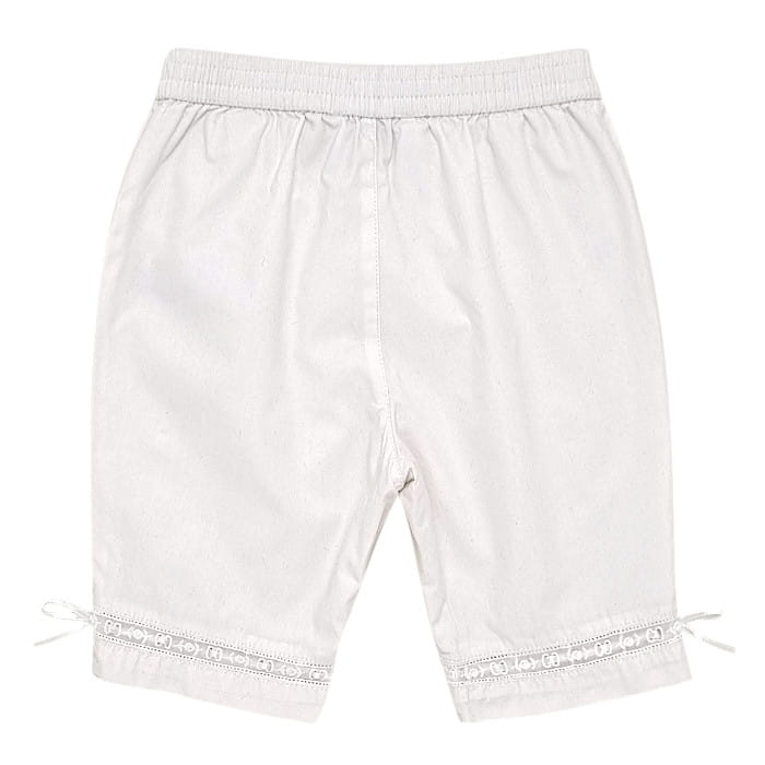 Bermuda blanc motif papillon, Baby Dior, 9 mois, vue de dos, vêtement bébé fille de marque luxe, seconde main à prix doux