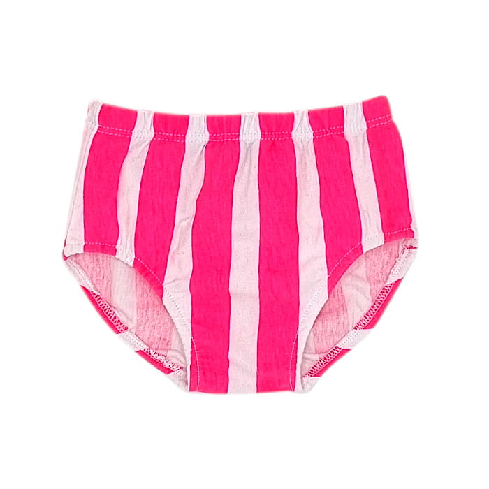 Bloomer bébé fille à rayures blanc/rose fluo, taille 1 mois, marque Agatha Ruiz de la Prada - seconde main premium