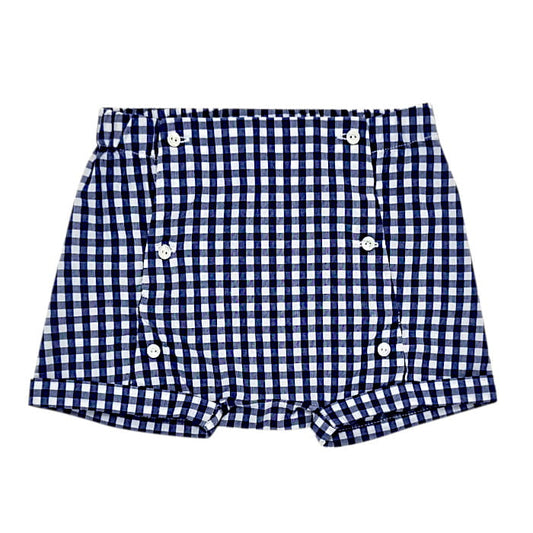 Bloomer bébé garçon en vichy blanc/bleu, taille 12 mois, marque Jacadi - seconde main haut de gamme