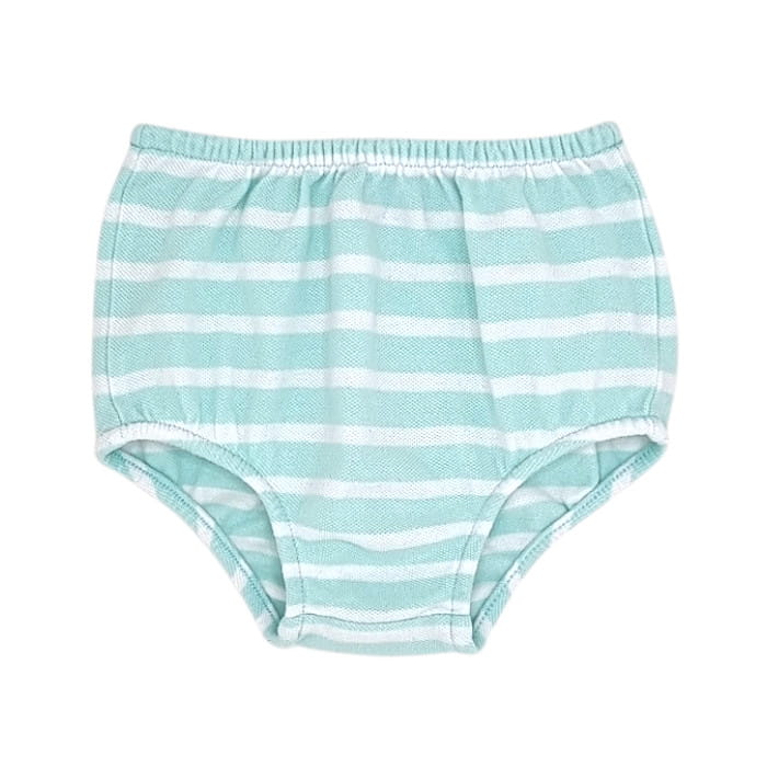 Bloomer bébé fille à rayures blanc/vert d'eau, taille 6 mois, marque Ralph Lauren - seconde main luxe