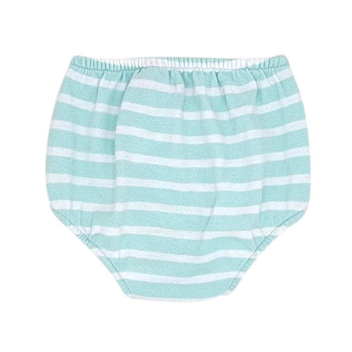 Bloomer bébé fille à rayures blanc/vert d'eau, taille 6 mois, marque Ralph Lauren - seconde main luxe