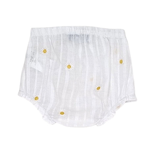 Bloomer bébé blanc motif marguerites Tartine et Chocolat, vue de dos, fille 3 mois