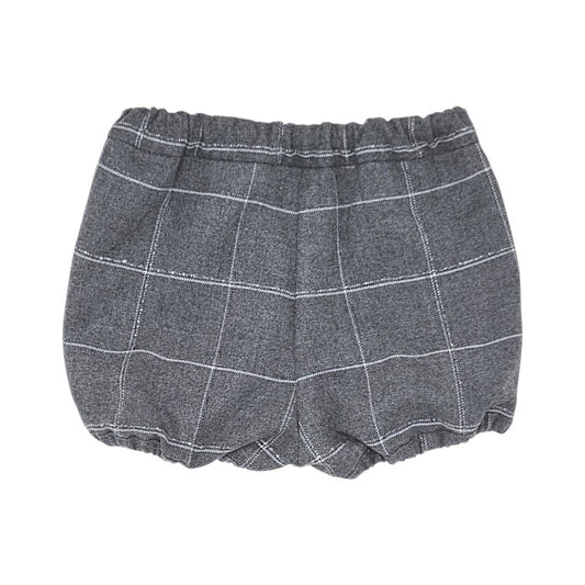 Bloomer bébé gris à carreaux Tartine et Chocolat, vue de dos, fille 6 mois