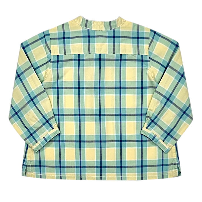 Blouse à carreaux bébé garçon vert/jaune, taille 6 mois, marque Bonpoint - seconde main haut de gamme