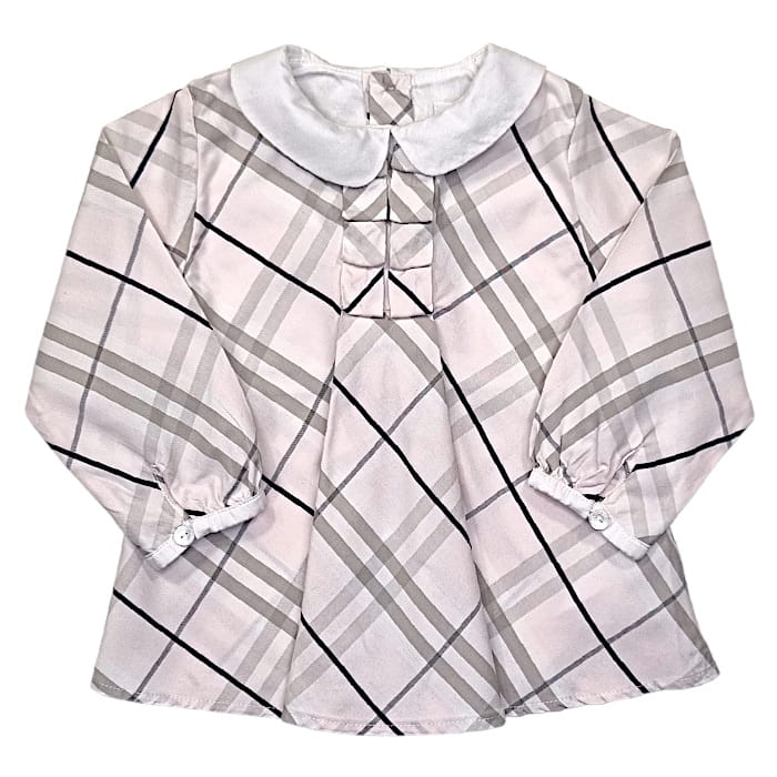 Blouse Burberry bébé fille rose 9 mois rose à carreaux - Vêtement de marque luxe d'occasion