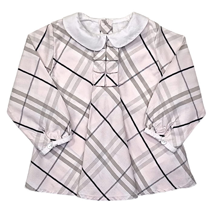 Blouse bébé fille rose à carreaux, taille 9 mois, marque Burberry - seconde main luxe
