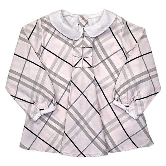 Blouse bébé fille rose à carreaux, taille 9 mois, marque Burberry - seconde main luxe