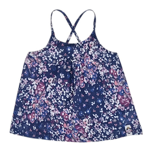 Blouse bébé fille bleu marine à bretelles fines, taille 12 mois, marque IKKS - seconde main premium