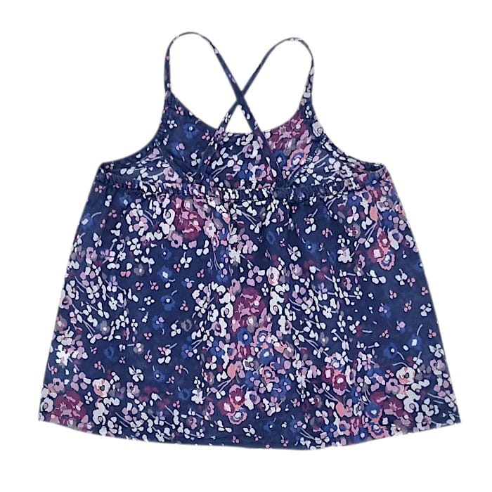 Blouse bébé fille bleu marine à bretelles fines, taille 12 mois, marque IKKS - seconde main premium