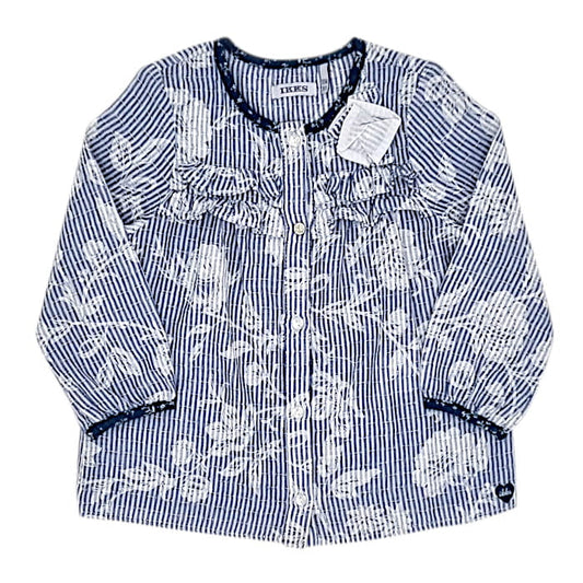 Blouse bébé fille à rayures bleu/blanc, taille 18 mois, marque IKKS - seconde main premium