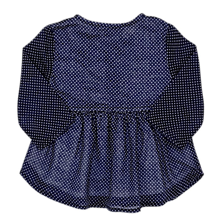 Blouse bébé fille bleu marine à pois, taille 3 mois, marque IKKS - seconde main premium