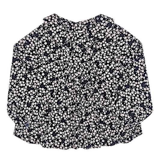 Blouse bébé fille bleu marine à manches longues, taille 12 mois, marque Jacadi - seconde main haut de gamme