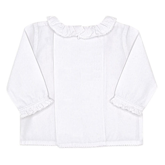 Blouse blanche à collerette, Jacadi, fille 3 mois, vue de dos, vêtement de marque pour bébé, seconde main état impeccable