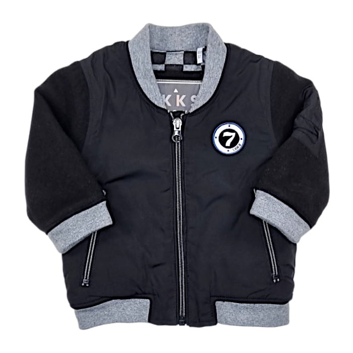 Veste Teddy bébé garçon IKKS 6 mois noir écusson - Vêtement d'occasion