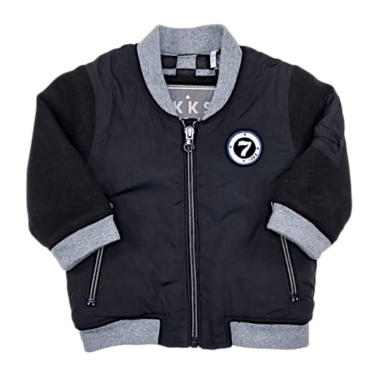 Veste teddy bébé garçon noire zippée, taille 6 mois, marque IKKS - seconde main premium
