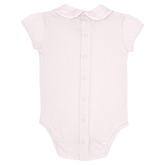 Body bébé rose col Claudine Burberry, vue de dos, fille 12 mois