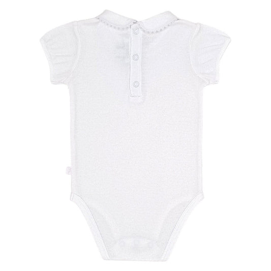 Body bébé blanc col festonné Jacadi, vue de dos, fille 12 mois