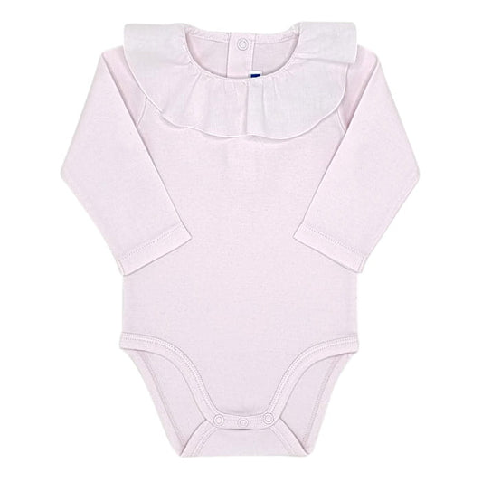 Body bébé fille rose à large collerette, taille 6 mois, marque Jacadi - seconde main haut de gamme