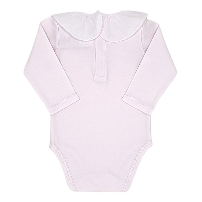 Body rose à collerette, Jacadi, fille 6 mois, vue de dos, vêtement de marque haut de gamme, seconde main chic