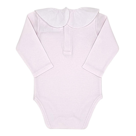 Body rose à collerette, Jacadi, fille 6 mois, vue de dos, vêtement de marque haut de gamme, seconde main chic