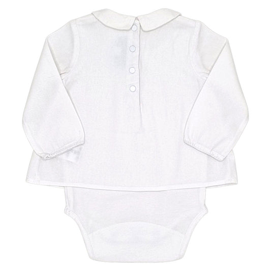 Body blouse bébé blanc à col Tartine et Chocolat, vue de dos, mixte 12 mois