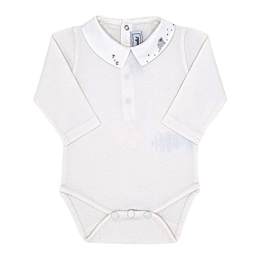 Body bébé mixte écru à col brodé, taille 3 mois, marque Tartine et Chocolat - seconde main haut de gamme