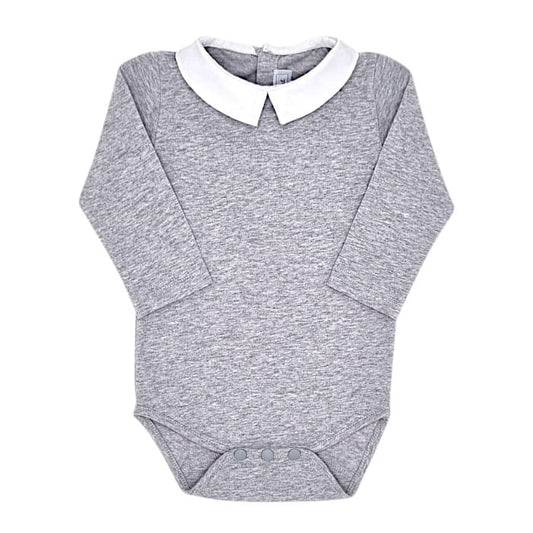 Body bébé mixte gris à col pointu blanc, taille 6 mois, marque Tartine et Chocolat - seconde main haut de gamme