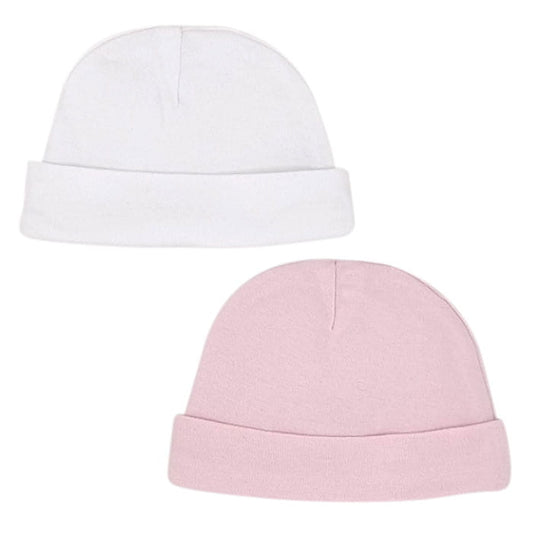 Bonnets blanc et rose Christian Lacroix bébé fille 0-3 mois