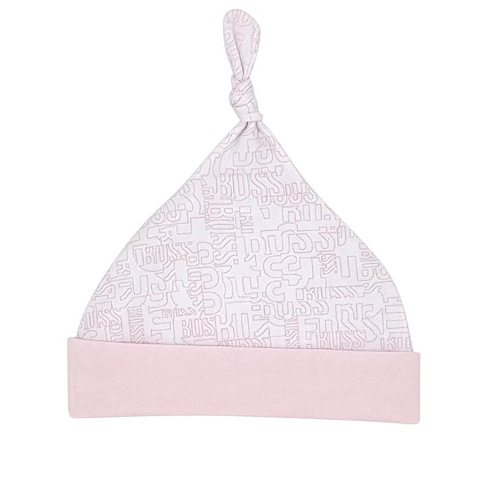 Bonnet de naissance bébé fille Boss 3 mois, rose, en coton doublé