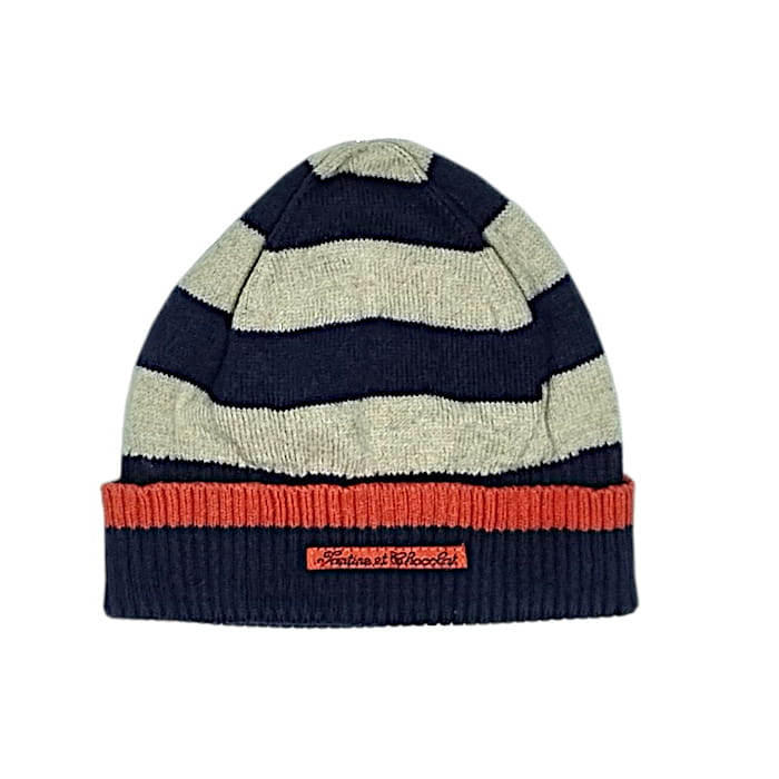 Bonnet bébé garçon à rayures bleu marine/beige, taille 1-3 mois, marque Tartine et Chocolat - seconde main haut de gamme