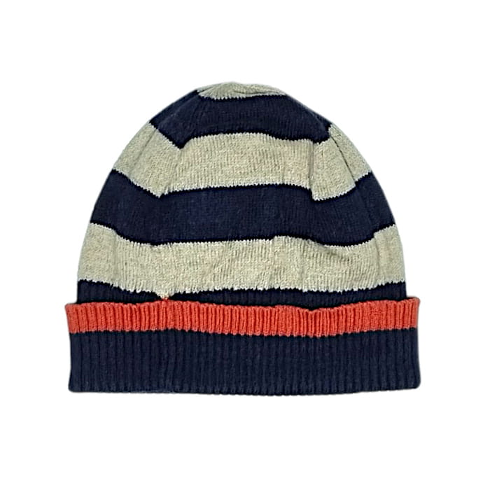 Bonnet bébé garçon à rayures bleu marine/beige, taille 1-3 mois, marque Tartine et Chocolat - seconde main haut de gamme