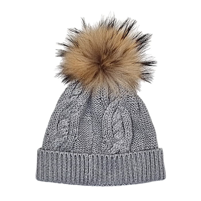 Bonnet bébé mixte gris à pompon, taille 6-12 mois, marque Tartine et Chocolat - seconde main haut de gamme