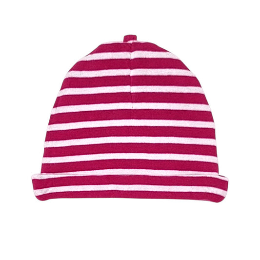 Bonnet bébé rose/blanc à rayures Timberland, vue de dos, fille TU