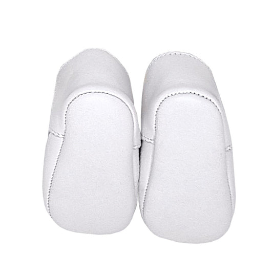 Bottons bébé blanc en cuir Jacadi, vue de dos, garçon 12 mois