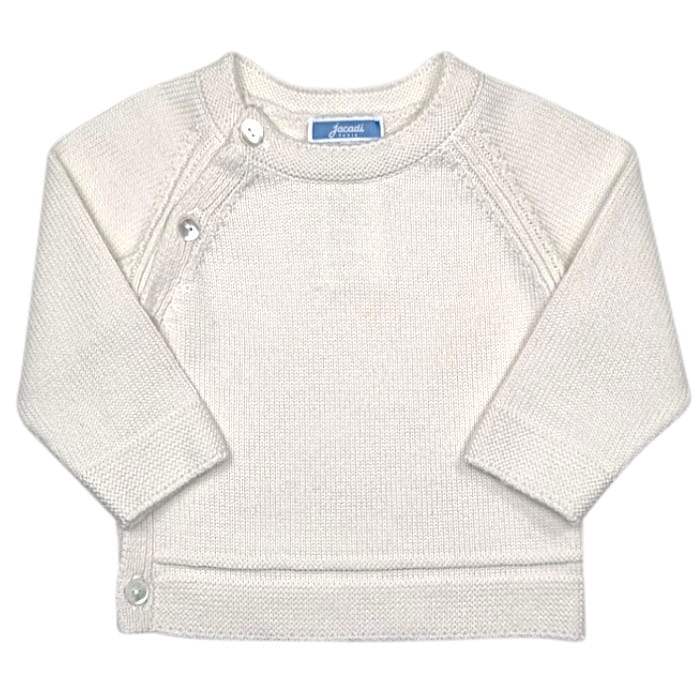 Brassière bébé mixte écru en point mousse, taille 6 mois, marque Jacadi - seconde main haut de gamme