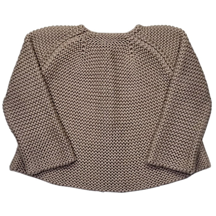 Cardigan bébé fille beige en point mousse, taille 18 mois, marque Bonpoint - seconde main haut de gamme