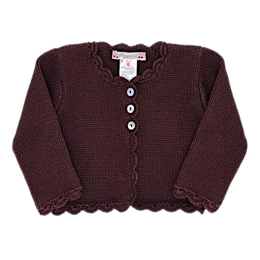 Cardigan Bonpoint bébé fille 6 mois d'occasion marron en tricot