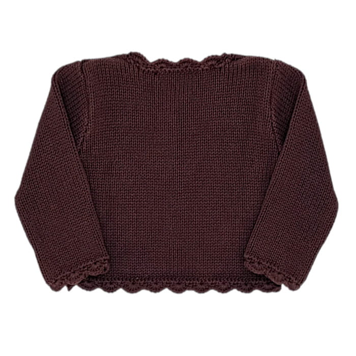 Cardigan bébé fille marron, taille 6 mois, marque Bonpoint - seconde main haut de gamme