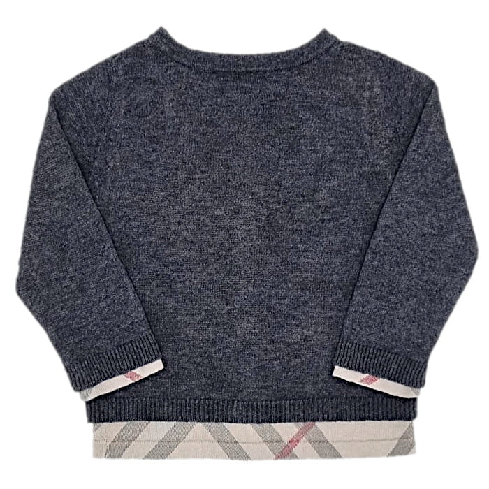 Cardigan bébé fille gris foncé, taille 18 mois, marque Burberry - seconde main luxe