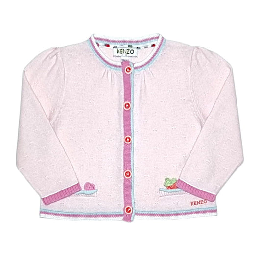 Cardigan bébé fille rose pâle, taille 12 mois, marque Kenzo - seconde main luxe