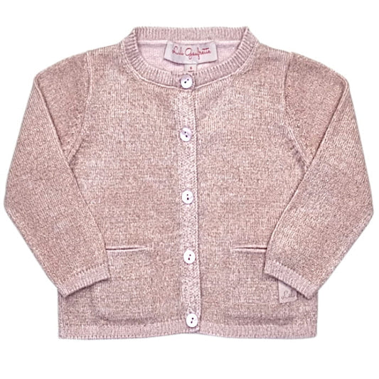 Cardigan bébé fille rose doré, taille 6 mois, marque Lili Gaufrette - seconde main premium