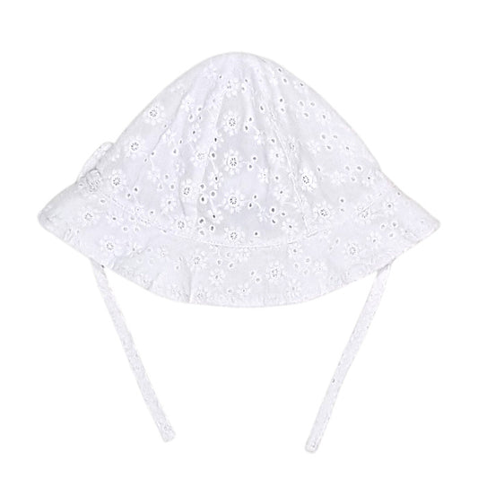 Chapeau bébé blanc à nœud IKKS, vue de dos, fille 12-18 mois